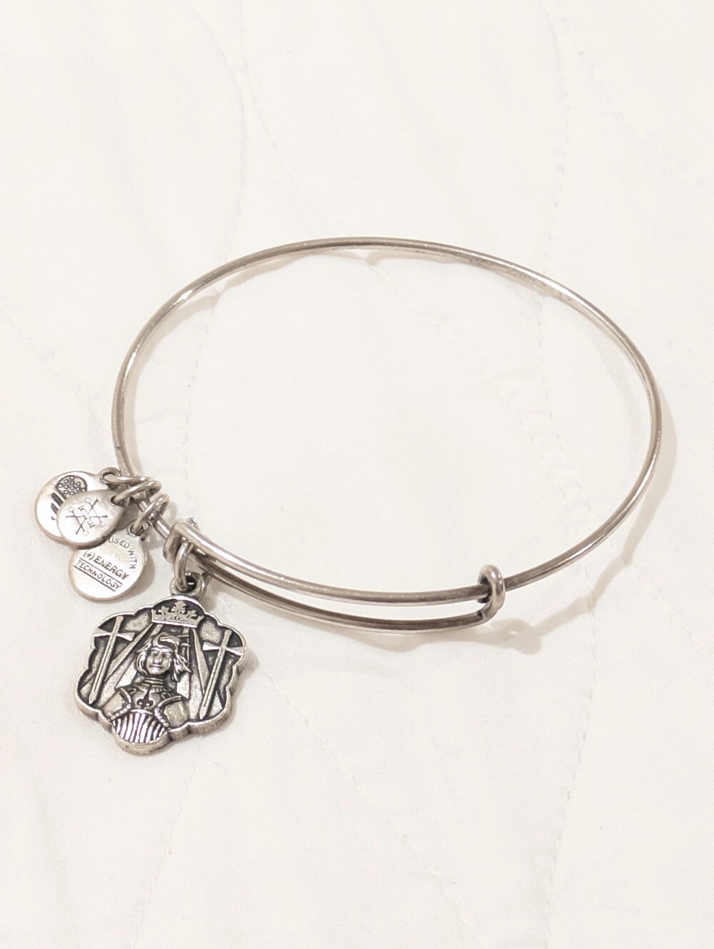 Alex and Ani Joan Of Arc Silver Charm Bangle Bracelet